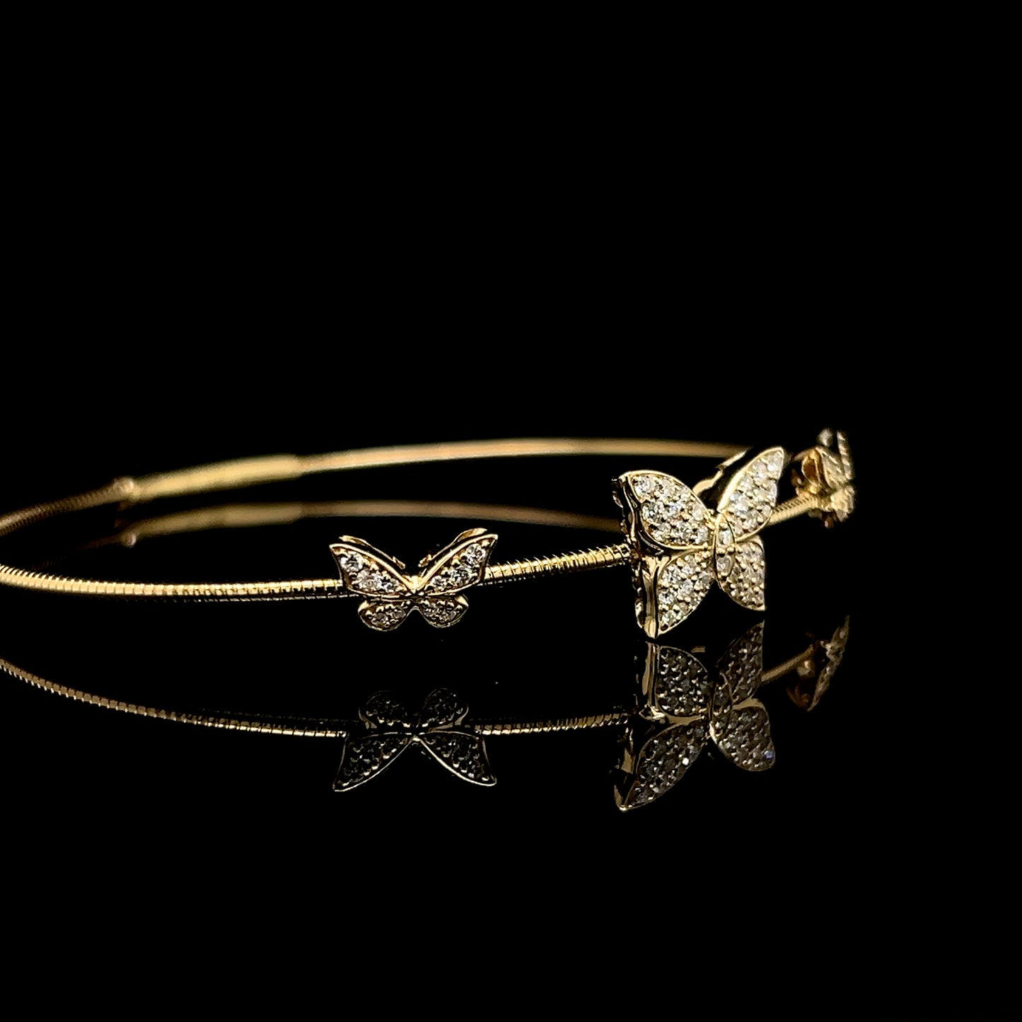 Butterfly Diamond Bangle in 14KT