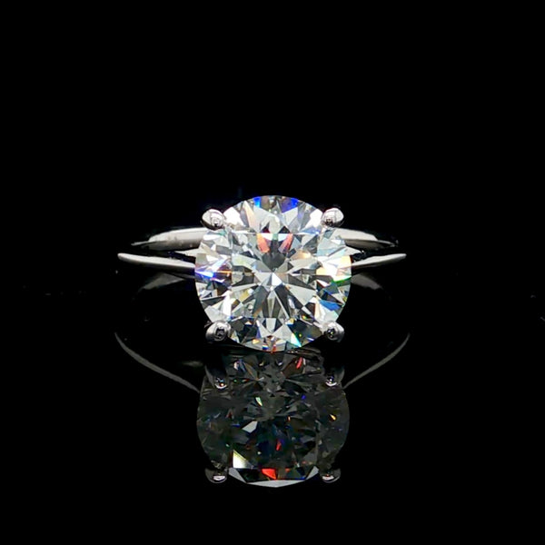 3CT Round Brilliant Cut Lab Diamond Elegant Ring