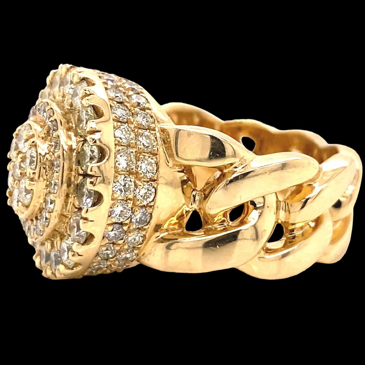 Solid 14k Gold Mens Diamond Pinky Ring