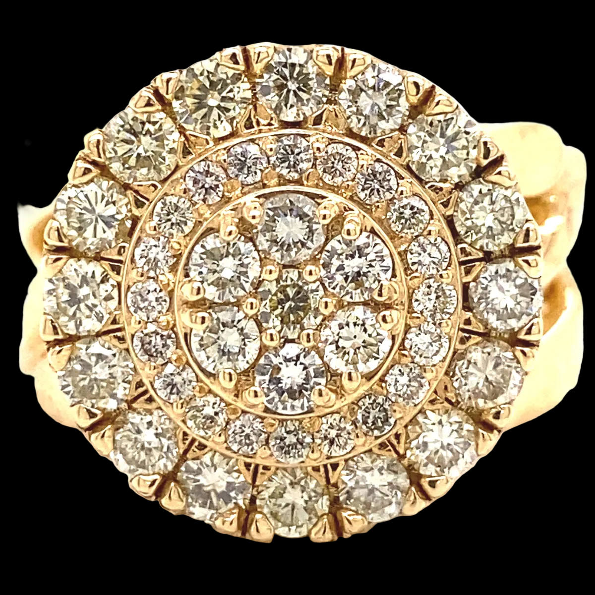 Solid 14k Gold Mens Diamond Pinky Ring