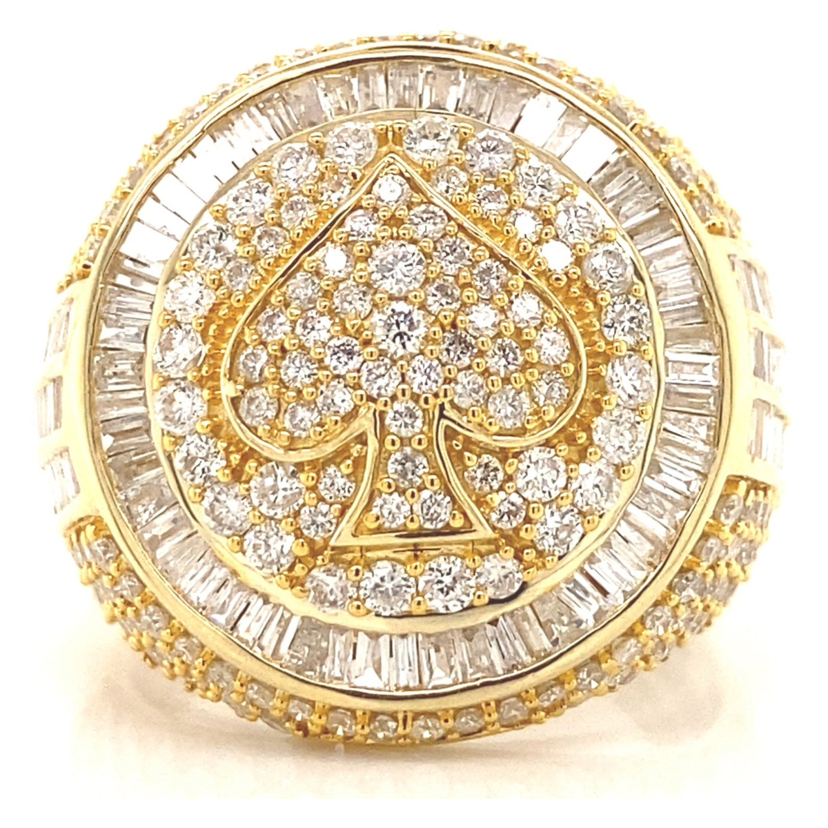 Ace of Spades Diamond Mens Ring 14k Gold