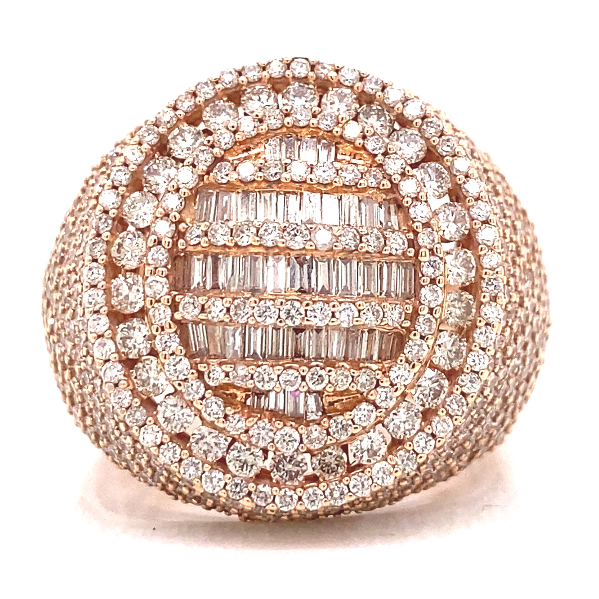 14K Rose Gold Diamond Cake Ring