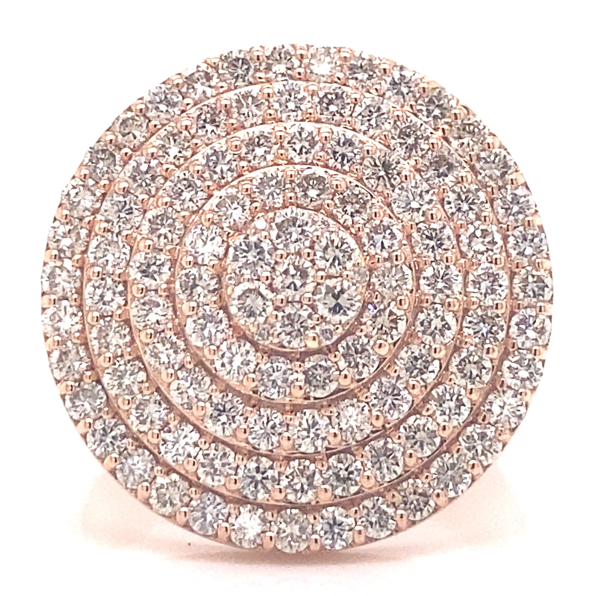 14k Rose Gold Diamond Round Mens Ring
