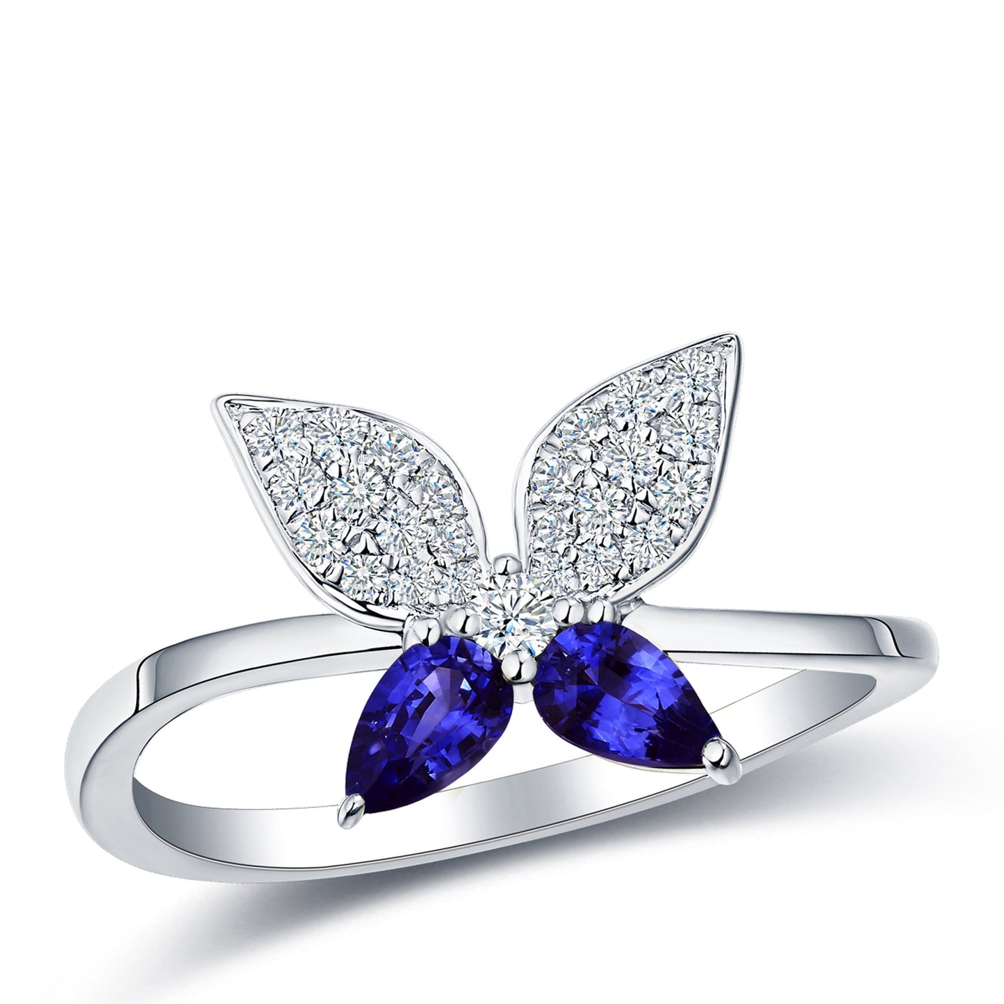 TANZANITE AND DIAMOND BUTTERFLY RING