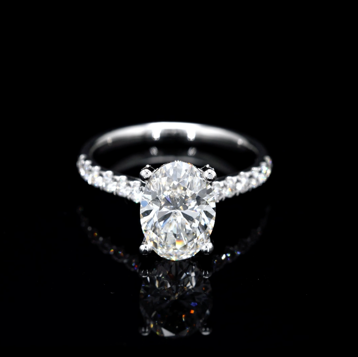 Oval-Cut Lab Diamond Ring