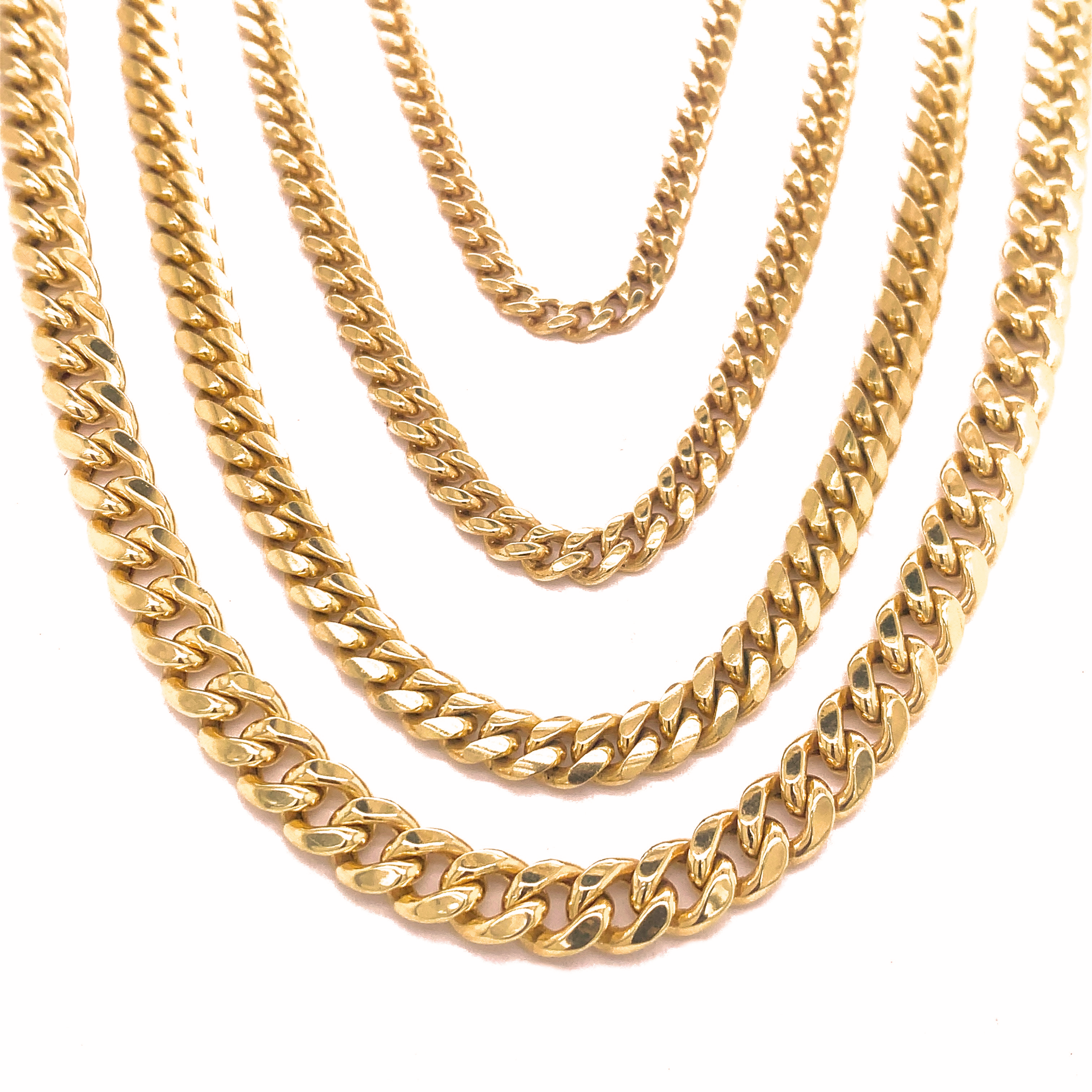 RM Genuine 10K Gold Cuban Curb Chain, Man Gold Chain, Ladies Gold Chain,  Gold Curb Chain 3MM 22'' 