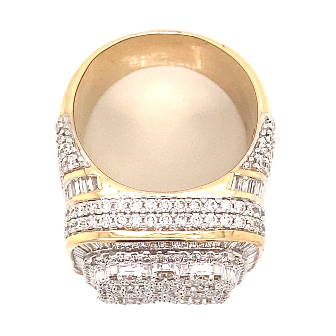 6ct Diamond Mens Ring- Grosso 14k Gold