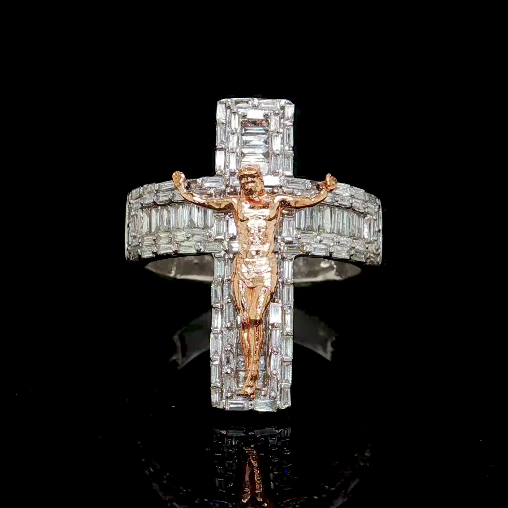 2 CT Diamond Crucifix Mens Ring 14k Gold – Rocco's Jewelry