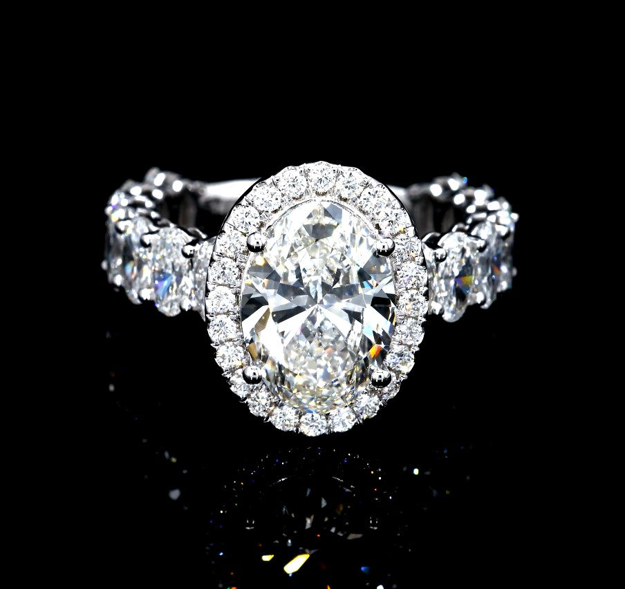 Oval-Cut Lab Diamond Engagement Ring