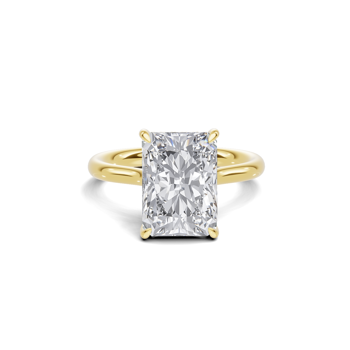 3.5 CT Radiant Cut Solitaire with Hidden Halo