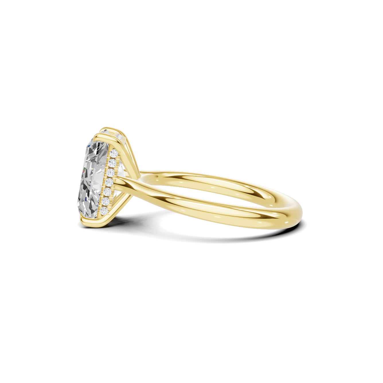3.5 CT Radiant Cut Solitaire with Hidden Halo