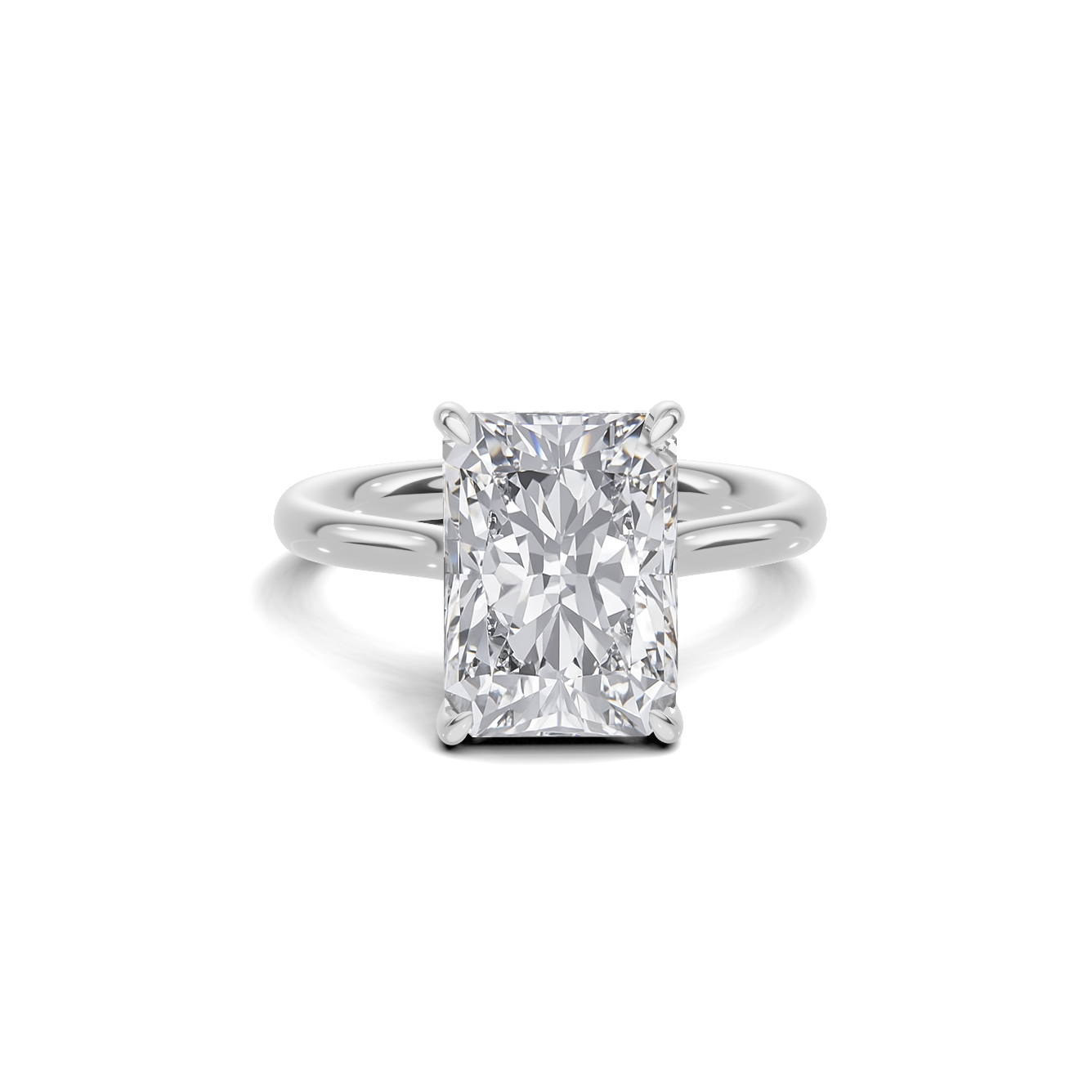 3.5 CT Radiant Cut Solitaire with Hidden Halo