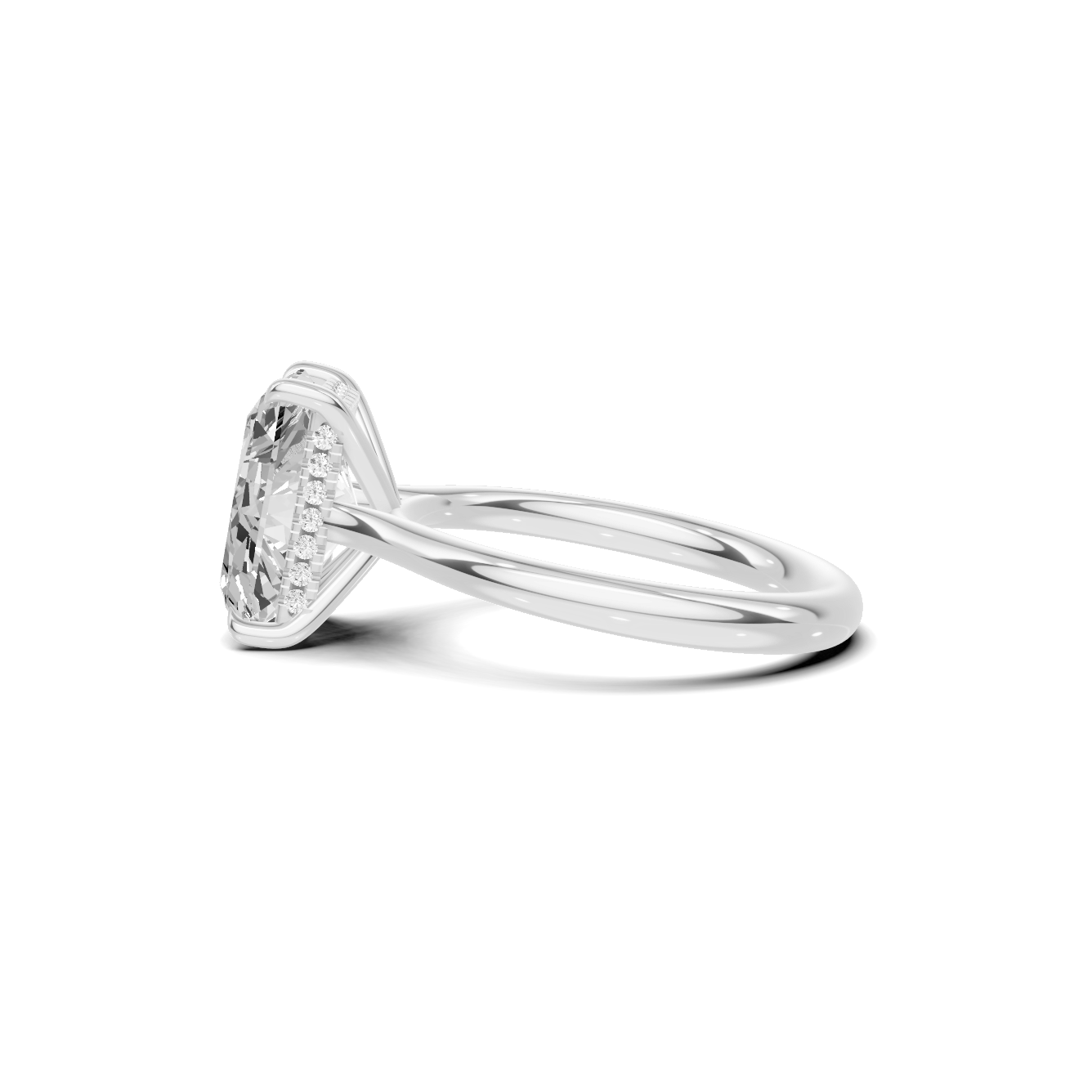 3.5 CT Radiant Cut Solitaire with Hidden Halo