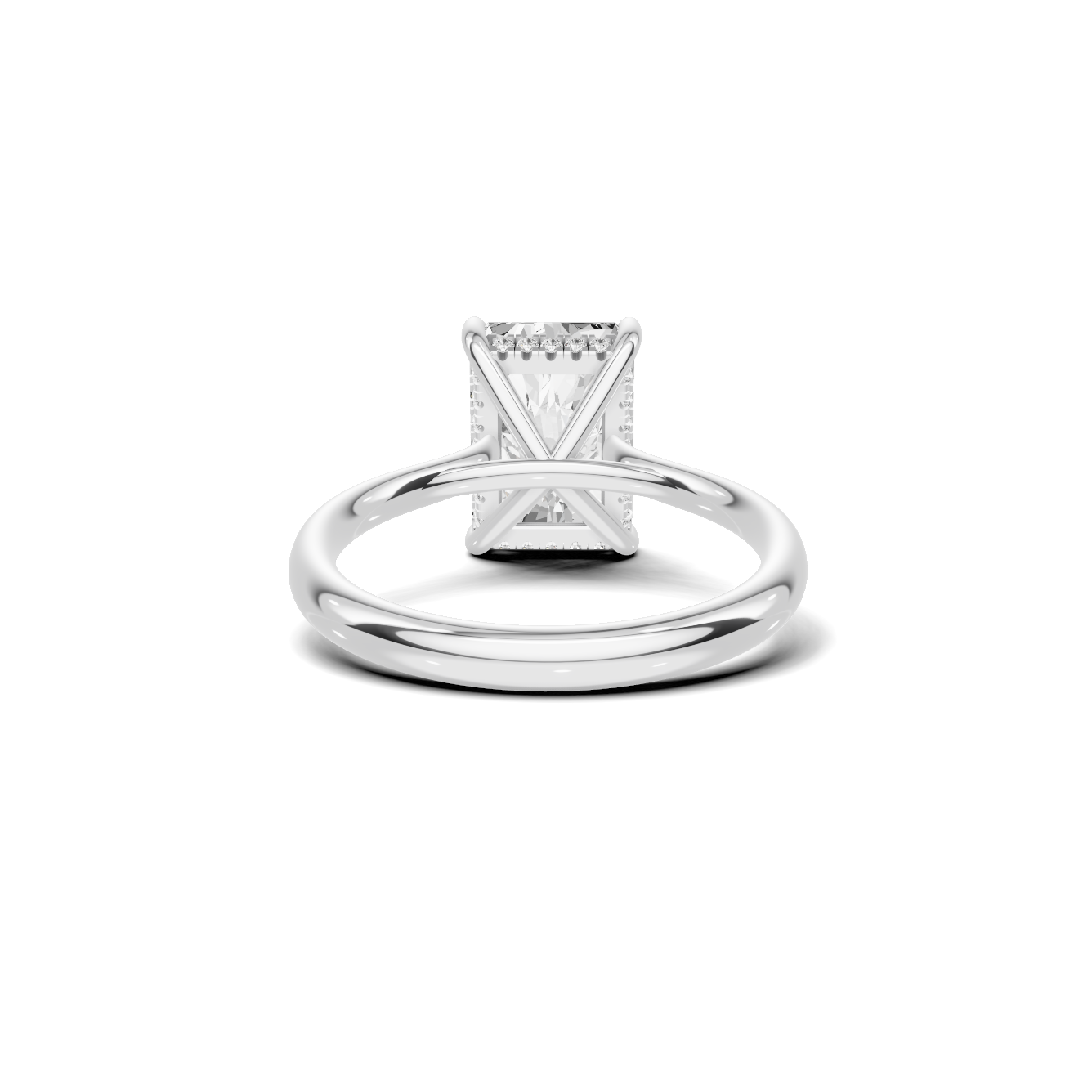 3.5 CT Radiant Cut Solitaire with Hidden Halo
