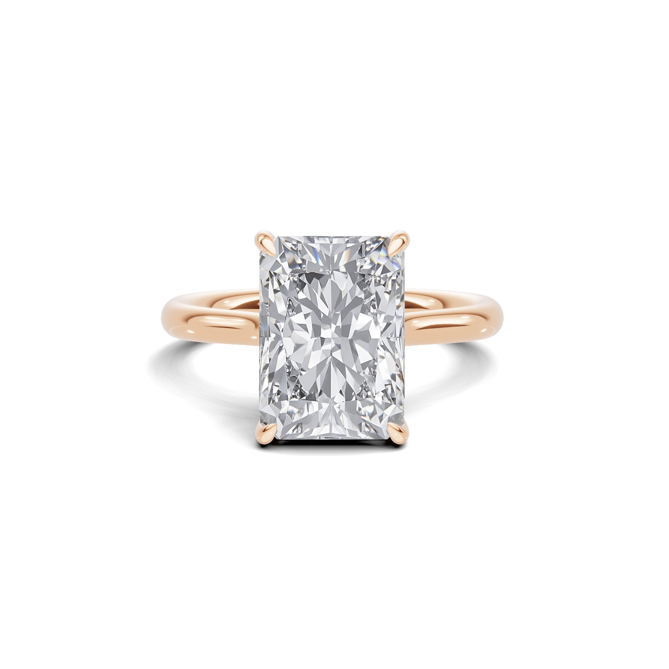3.5 CT Radiant Cut Solitaire with Hidden Halo