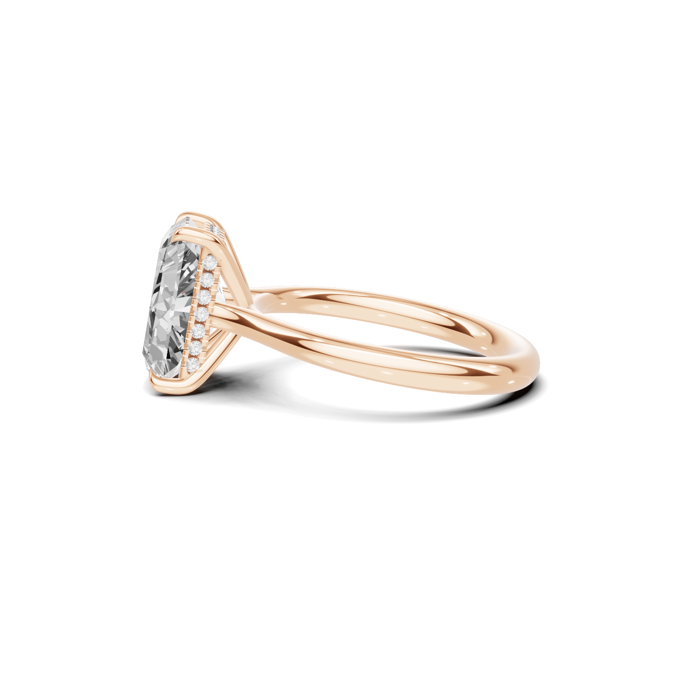 3.5 CT Radiant Cut Solitaire with Hidden Halo