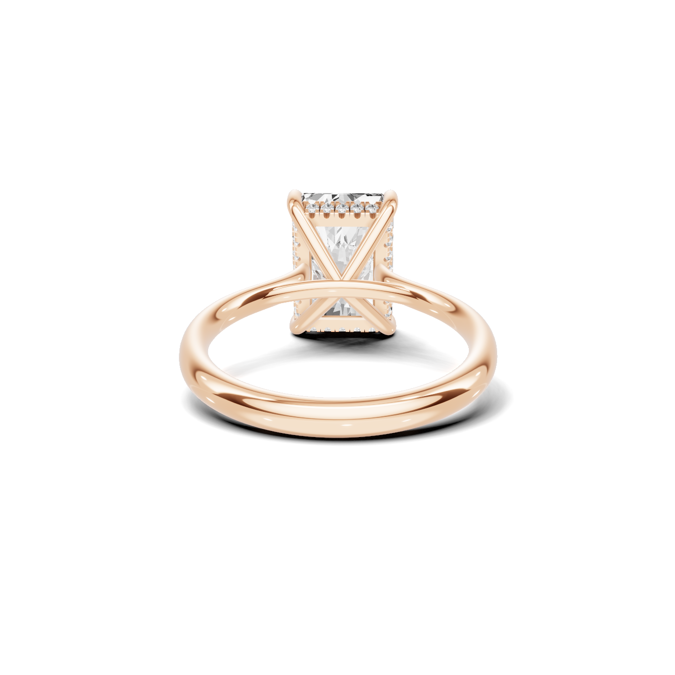3.5 CT Radiant Cut Solitaire with Hidden Halo