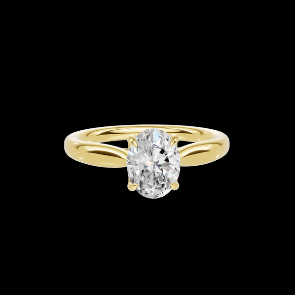 Classic 1 CT Oval Solitaire Lab Diamond Ring