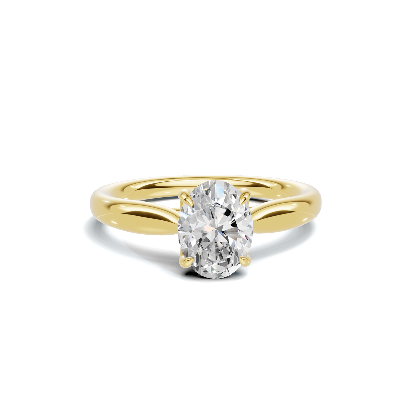 Classic 1 CT Oval Solitaire Lab Diamond Ring