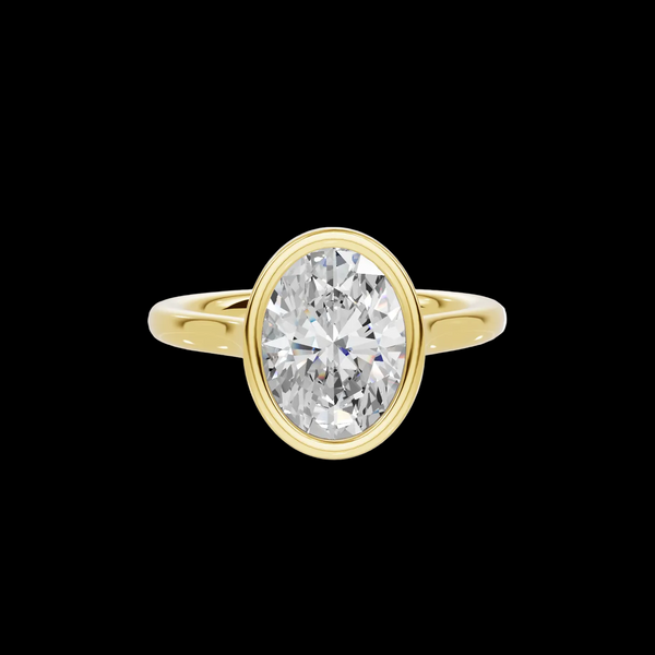 Modern 2.2 CT Oval Bezel Solitaire Ring