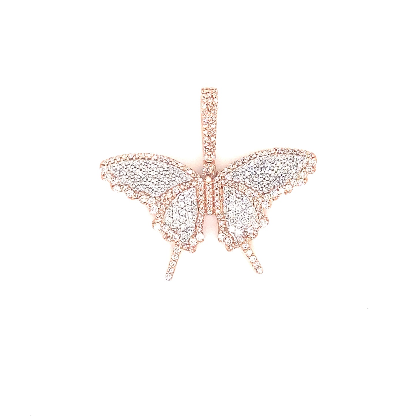 Rose Gold Diamond Butterfly Pendant