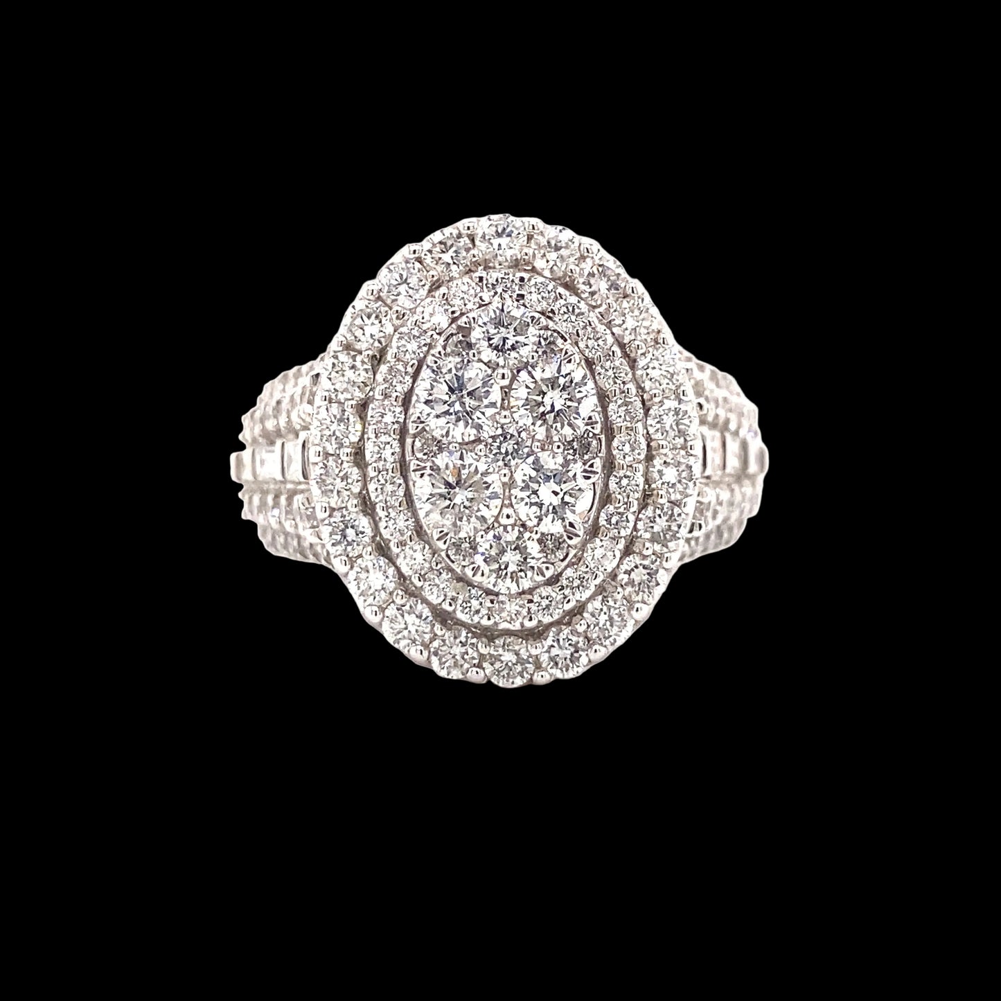 14k White Gold and 5.10 CTW Diamond Cocktail Ring