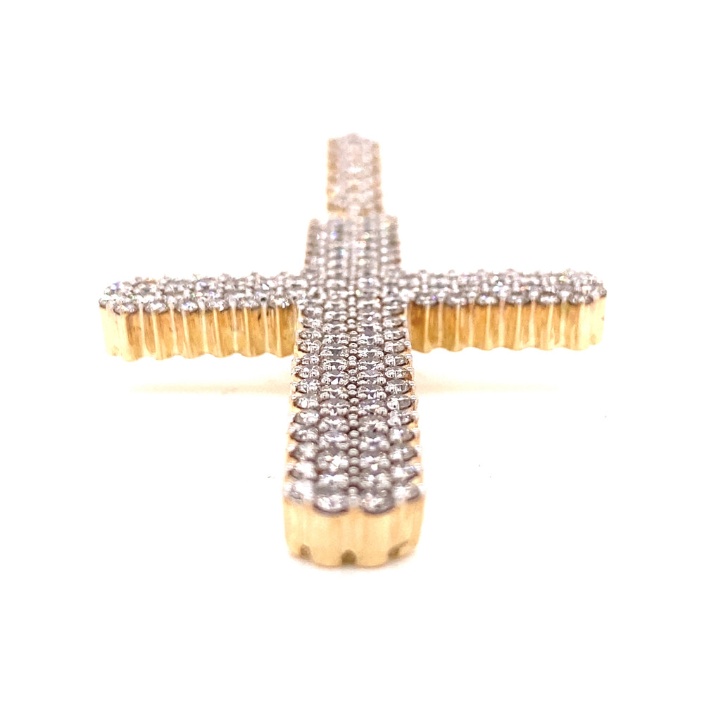 14k Gold and 4 CTW Diamond Cross Pendant