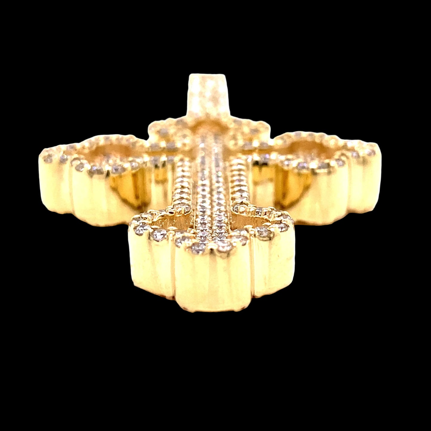 14k Gold and 3 CTW Diamond Medieval Cross Pendant