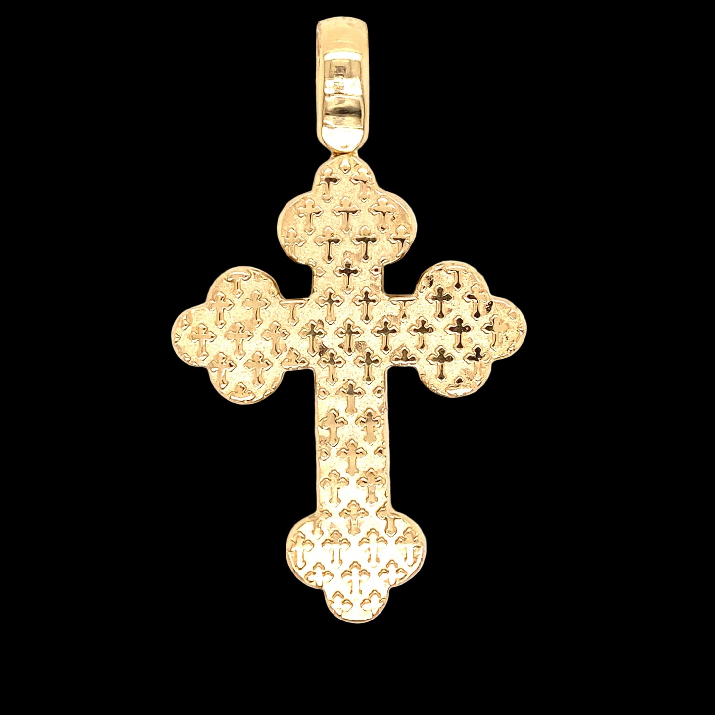 14k Gold and 3 CTW Diamond Medieval Cross Pendant