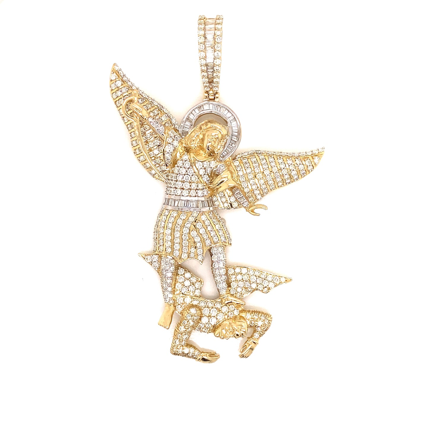 14k Saint Michael Diamond Pendant