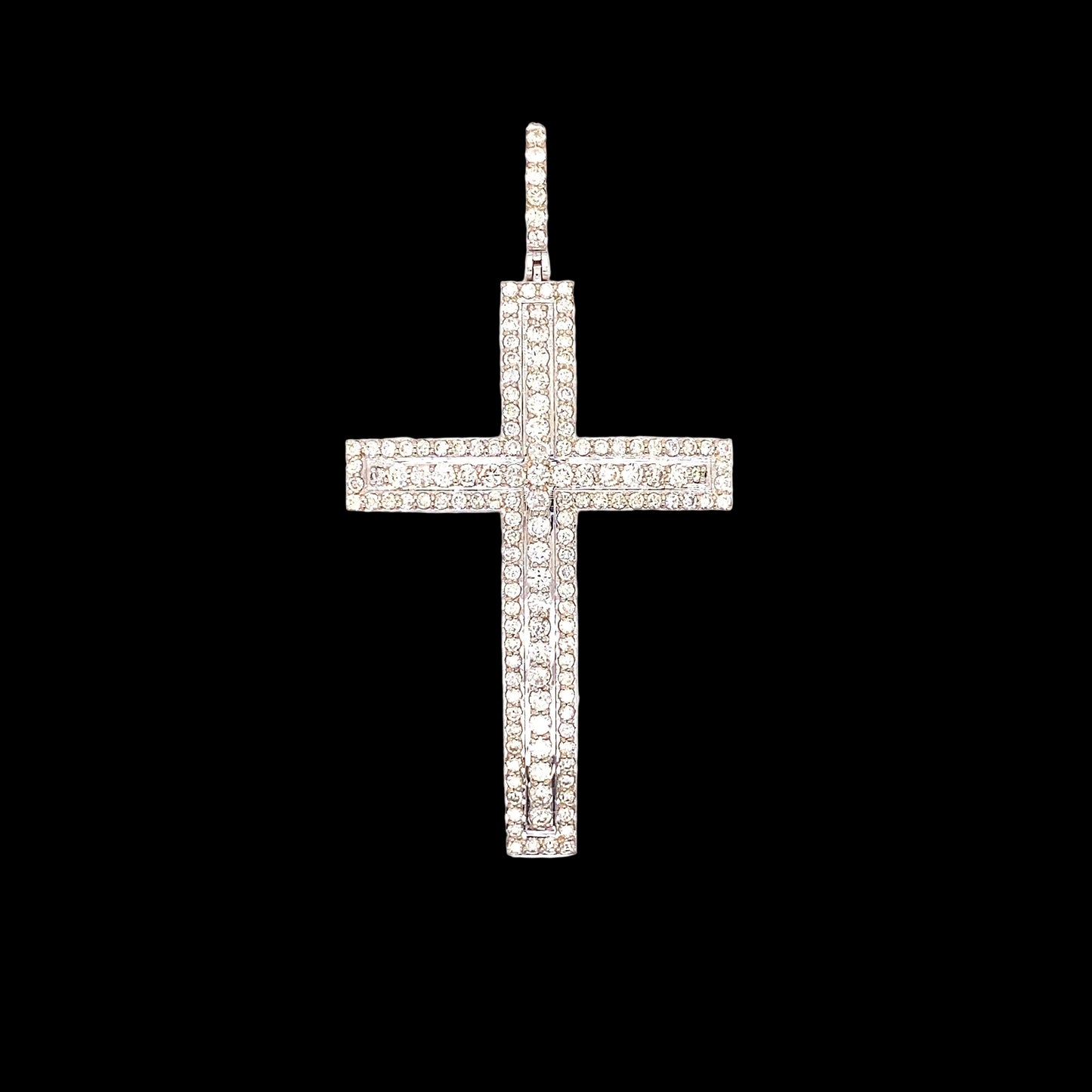 Diamond Pave Cross Pendant in 14K