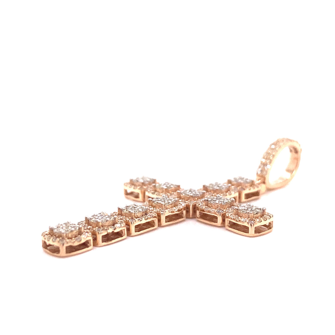 14k White Gold and 1.80 CTW Diamond Cross Pendant - Rocco's Jewelry
