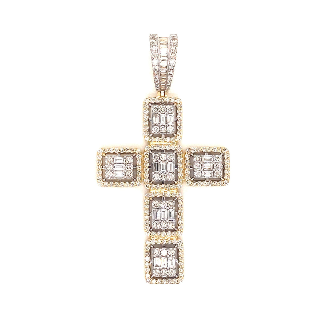10k Gold and 3 CTW Diamond Cross Pendant