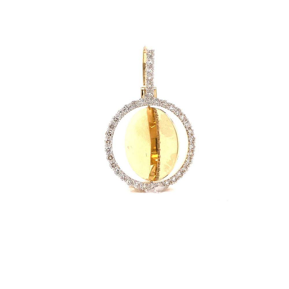 10k Gold and 1.50 CTW Diamond Double-Sided Memory Pendant