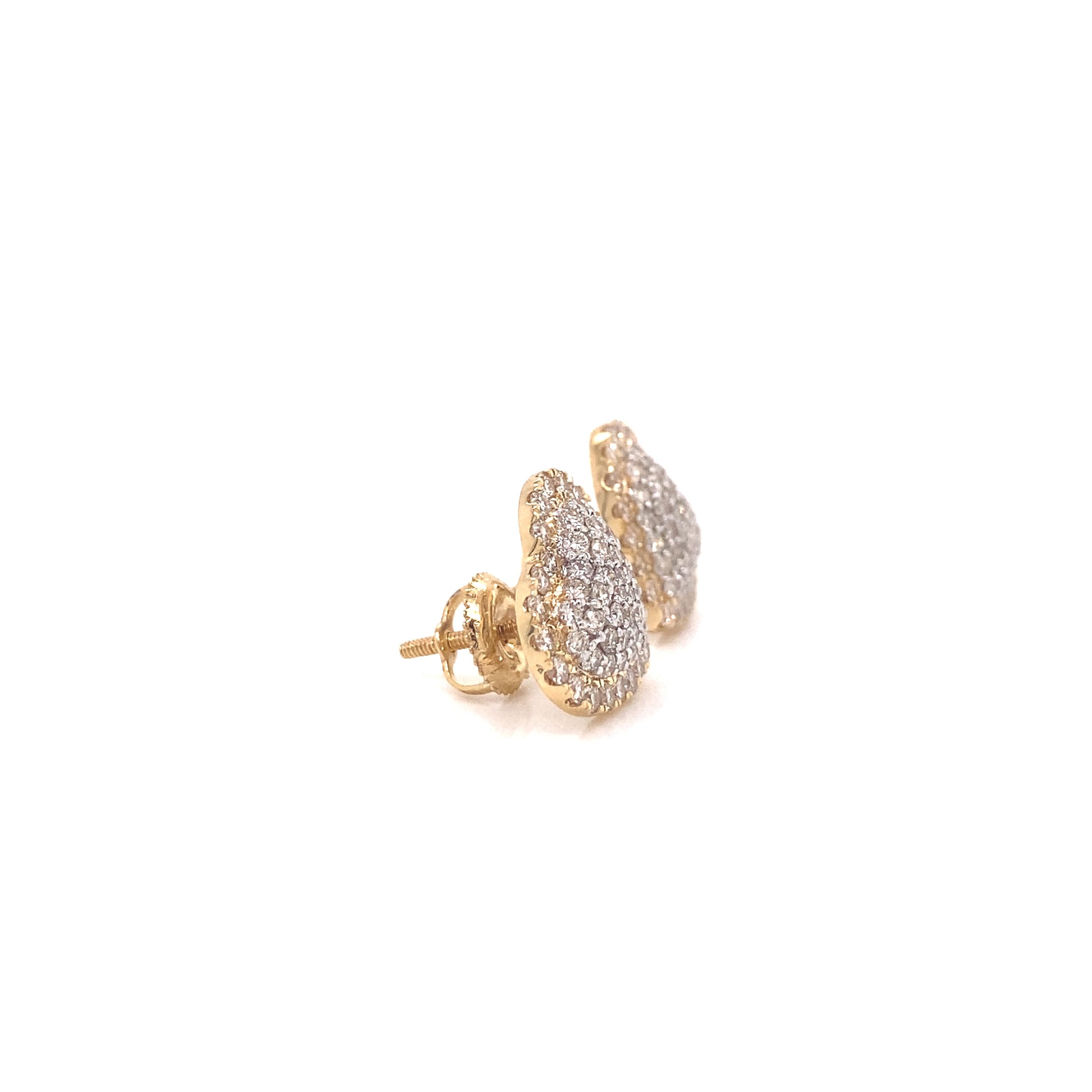 14k Gold and 1.50 CTW Diamond Heart Earrings