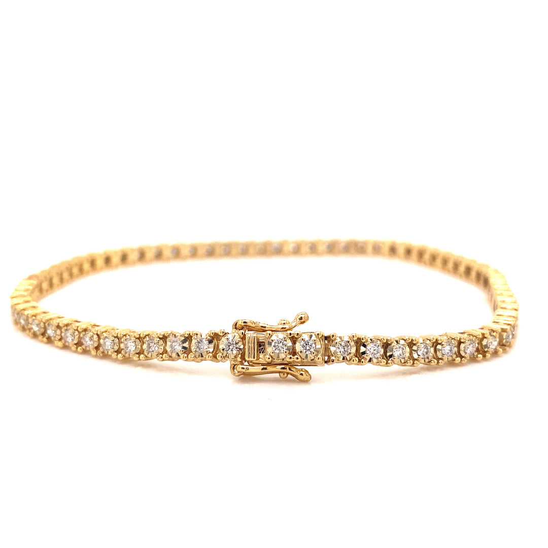 14k Gold Delicate Diamond Tennis Bracelet