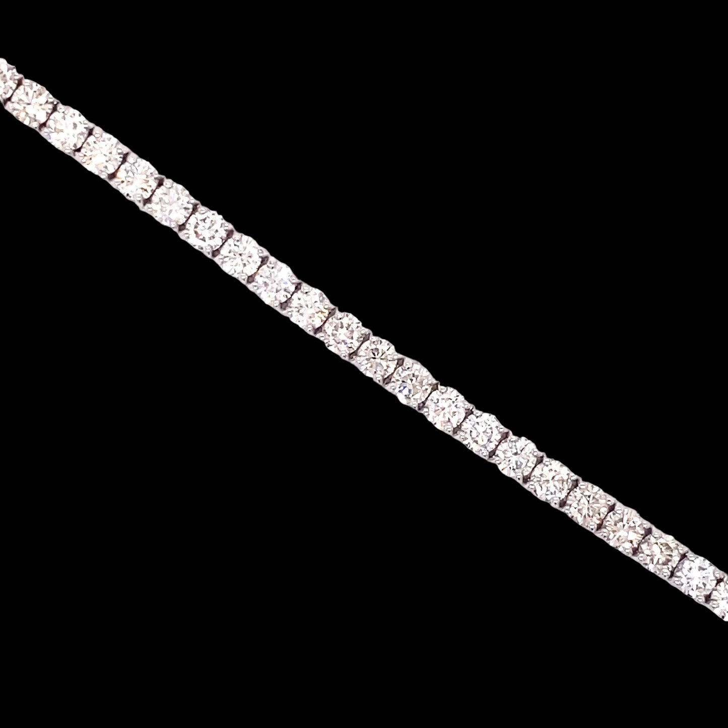 14k White Gold Round Cut Unisex Diamond Tennis Bracelet