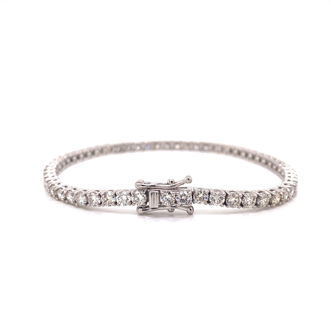 14k White Gold Round Cut Unisex Diamond Tennis Bracelet