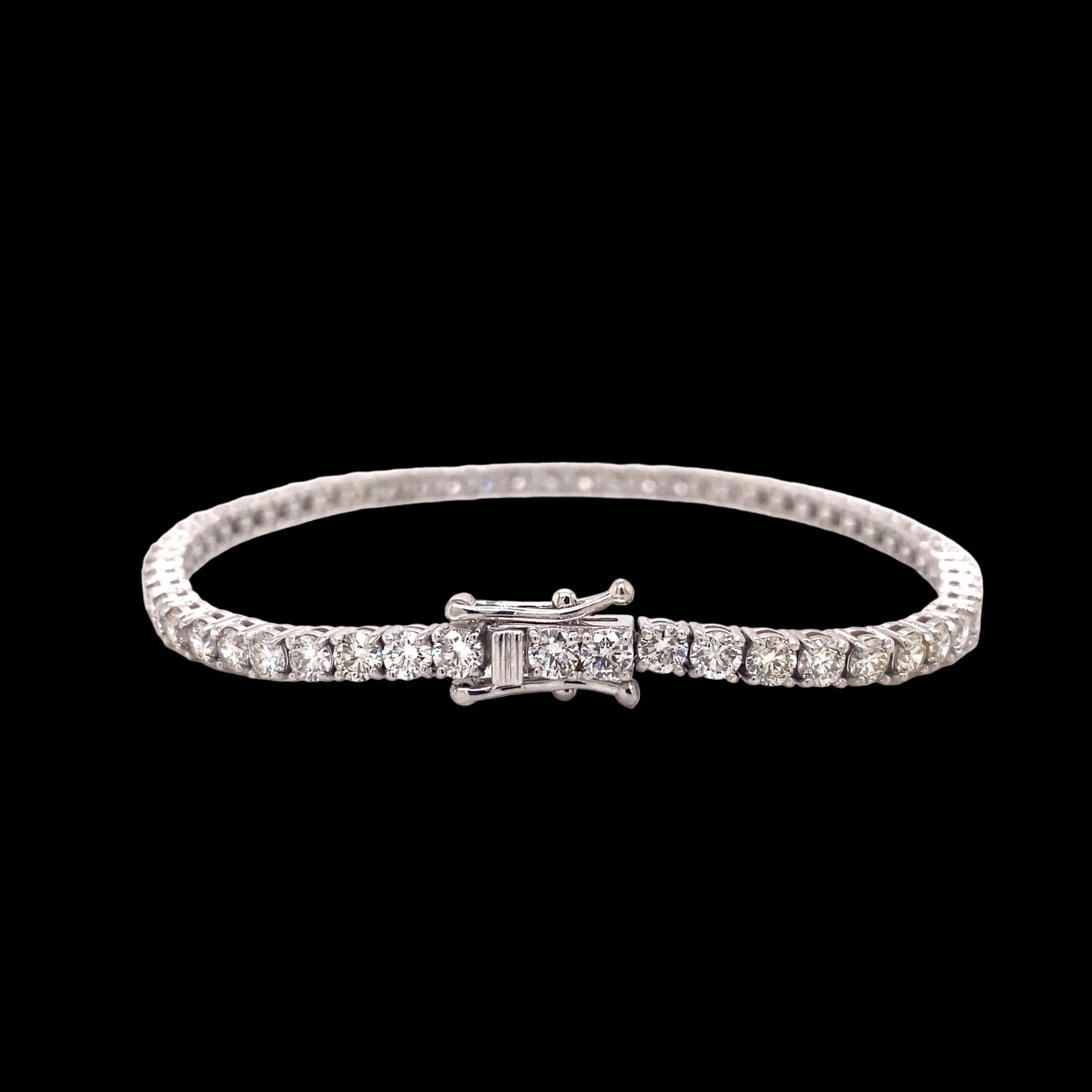 14k White Gold Round Cut Unisex Diamond Tennis Bracelet