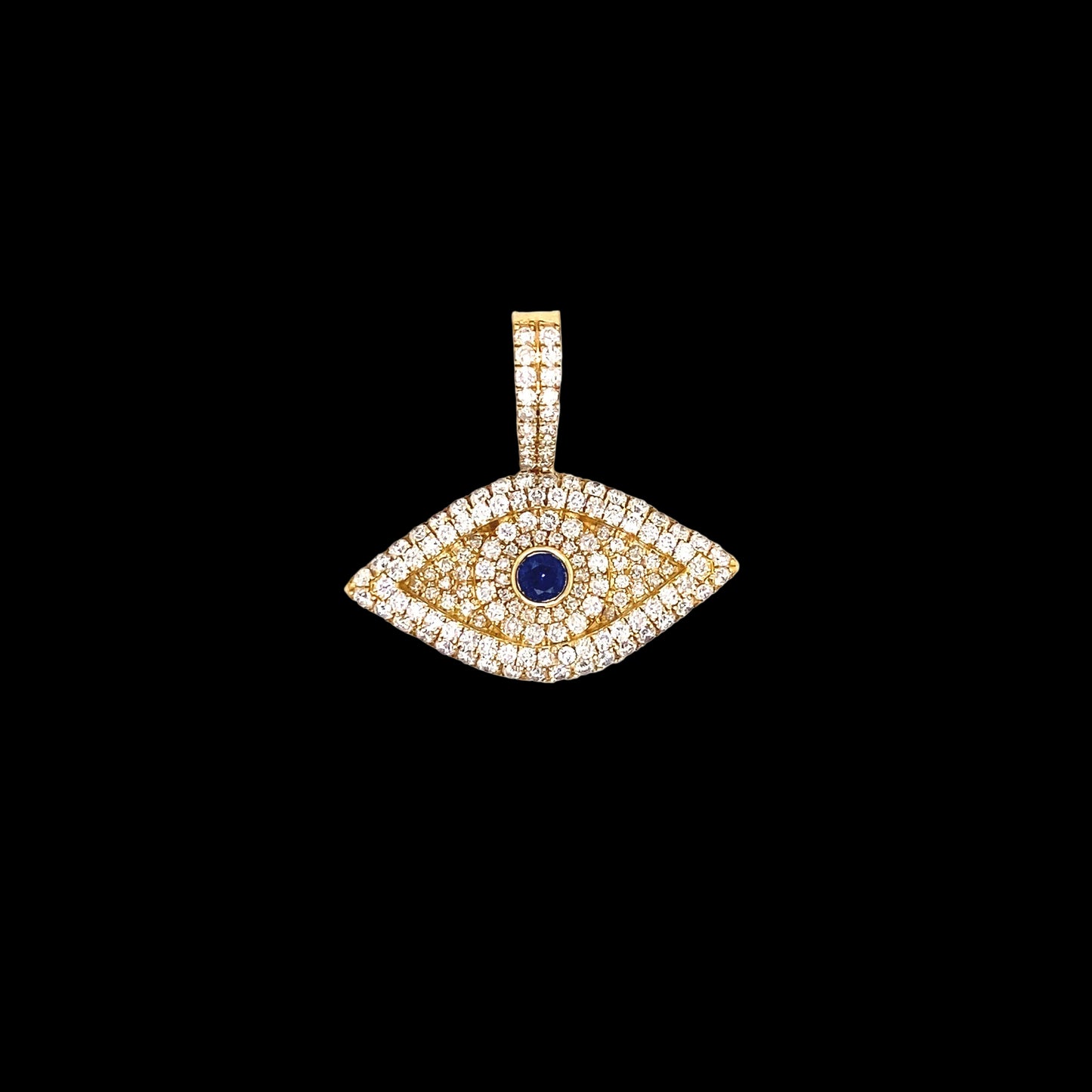 Evil Eye Diamond Pendant with Chain 14K