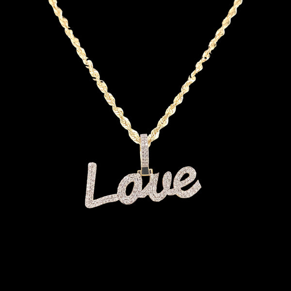 Diamond Love Pendant in 14k Gold