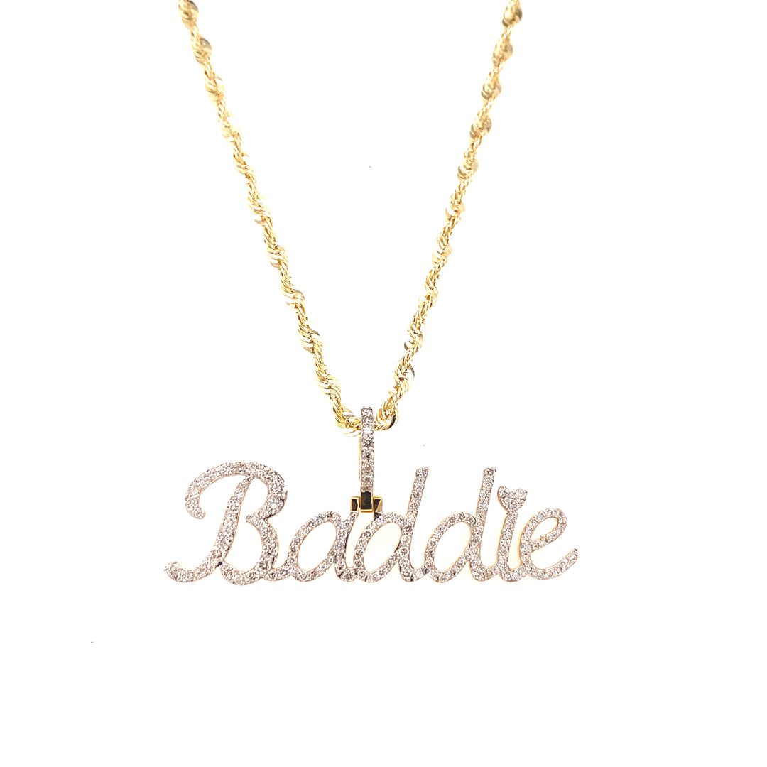 Baddie Diamond Pendant in 14k Gold