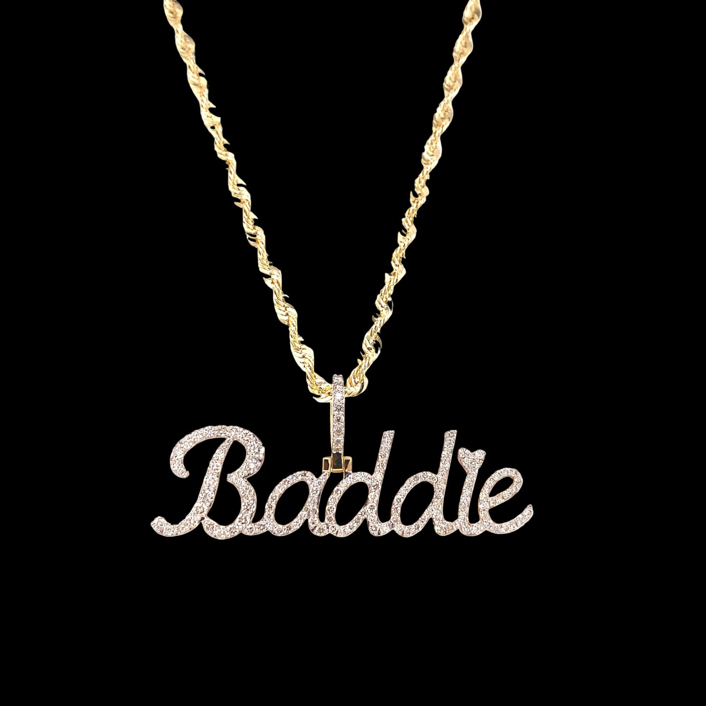Baddie Diamond Pendant in 14k Gold