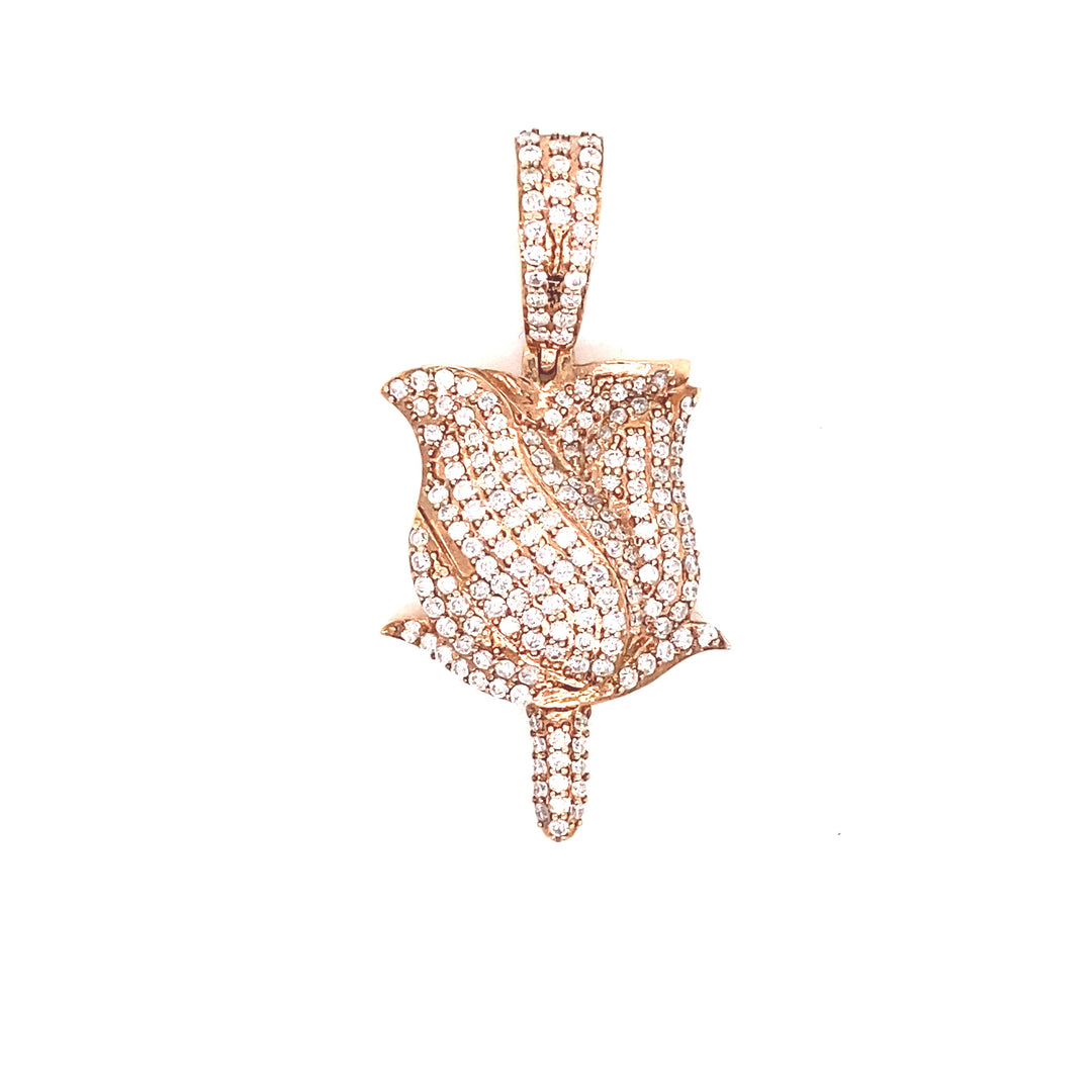 14k Rose Gold Diamond Flower