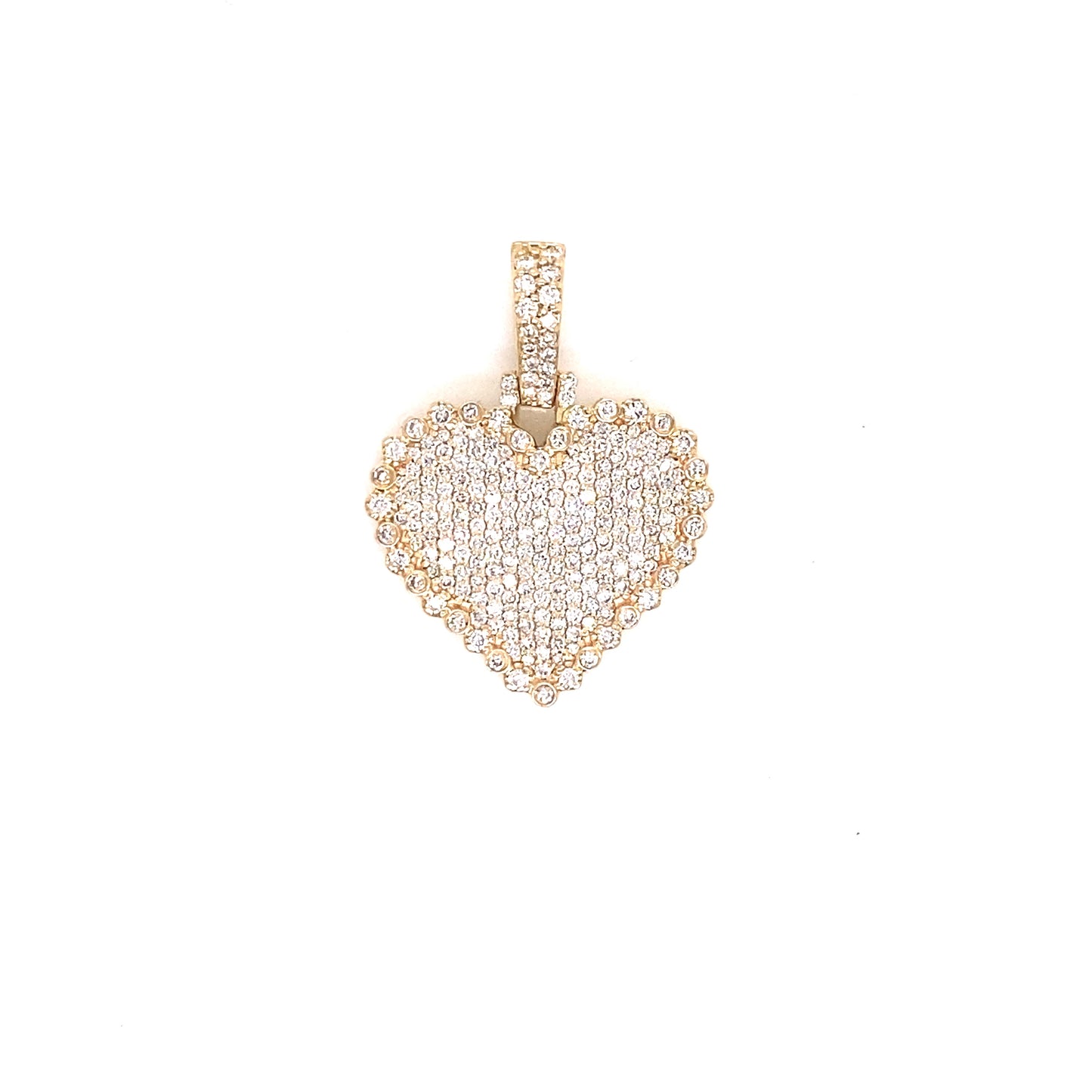 Pave Diamond Heart Pendant in 14K