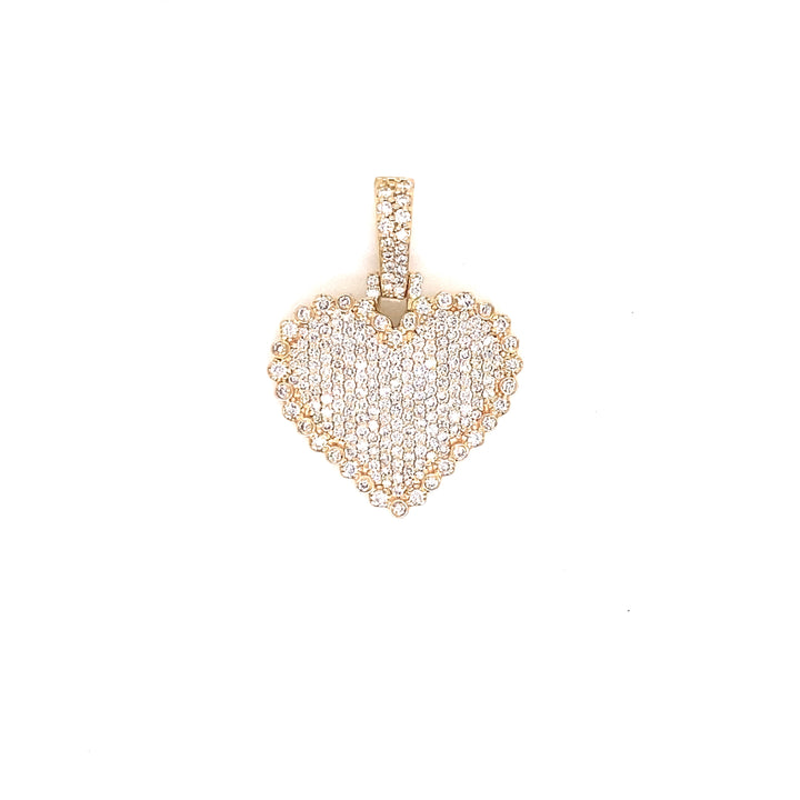 Pave Diamond Heart Pendant in 14K