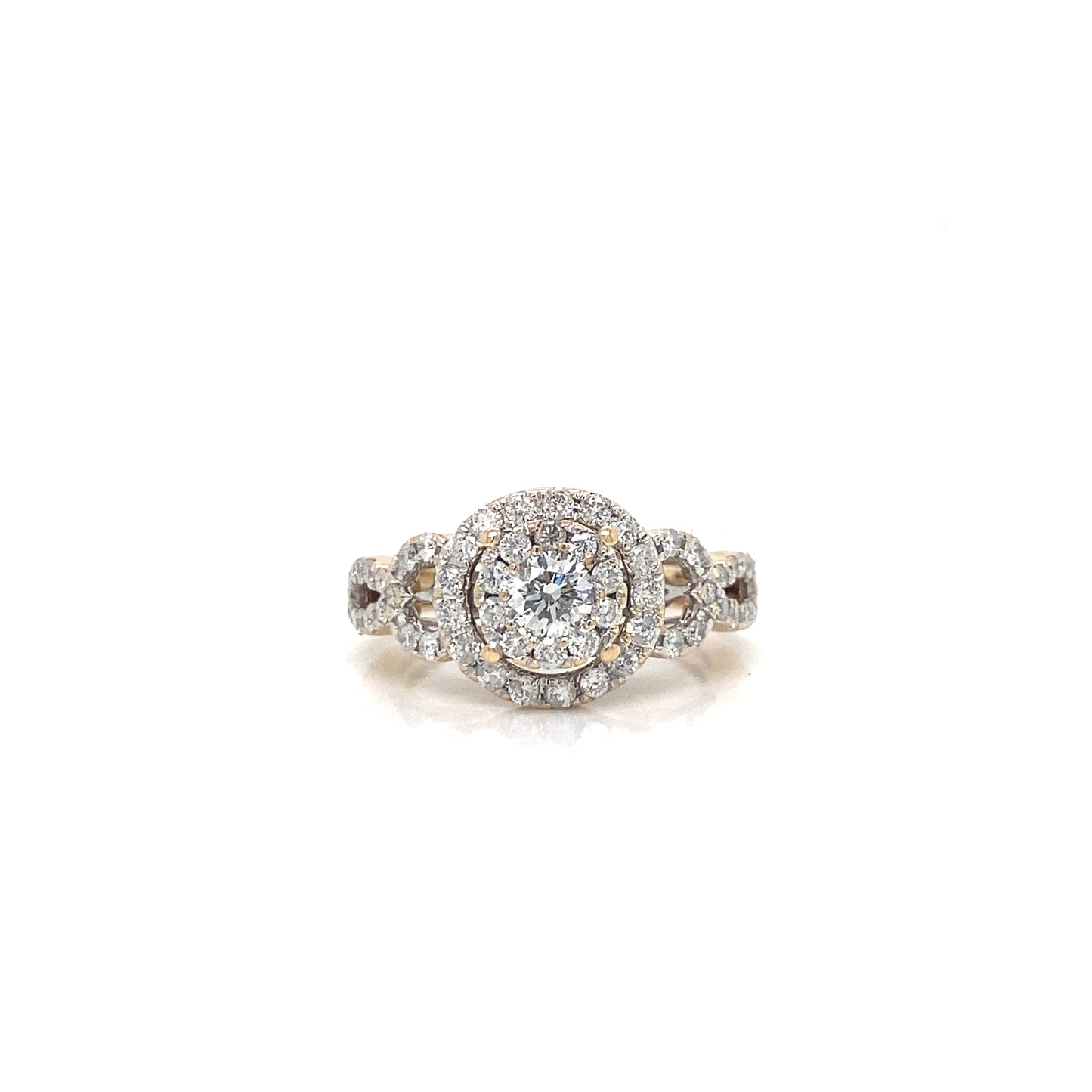 1 Carat Diamond Halo Ring 14K Gold