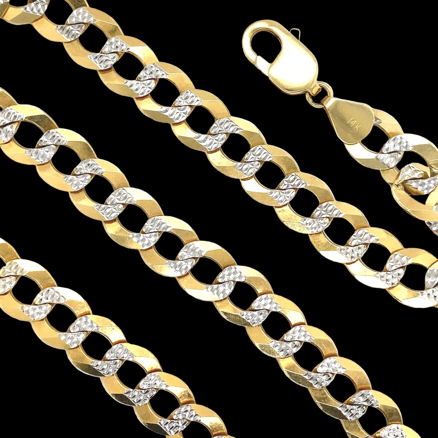 11MM Solid Two-Tone Curb Chain