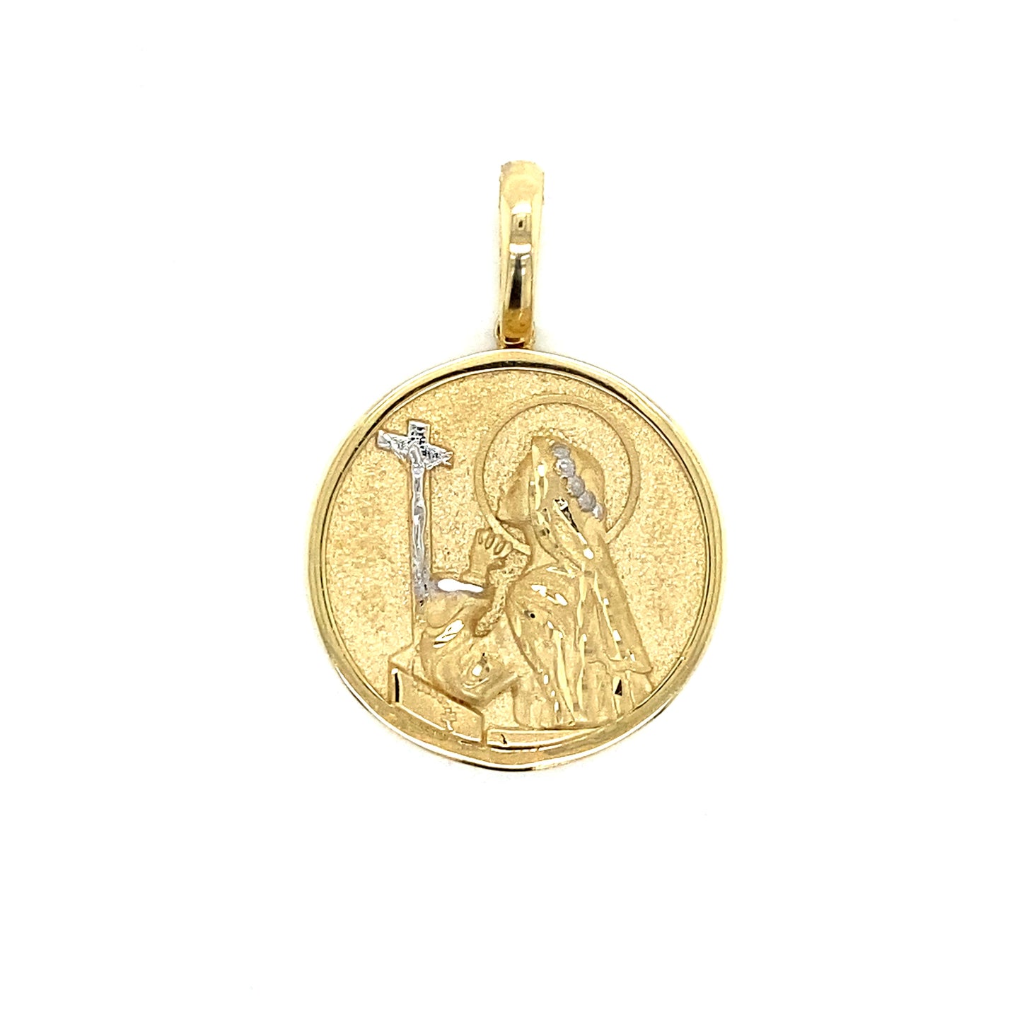 Mother Mary Prayer Pendant 14k Gold