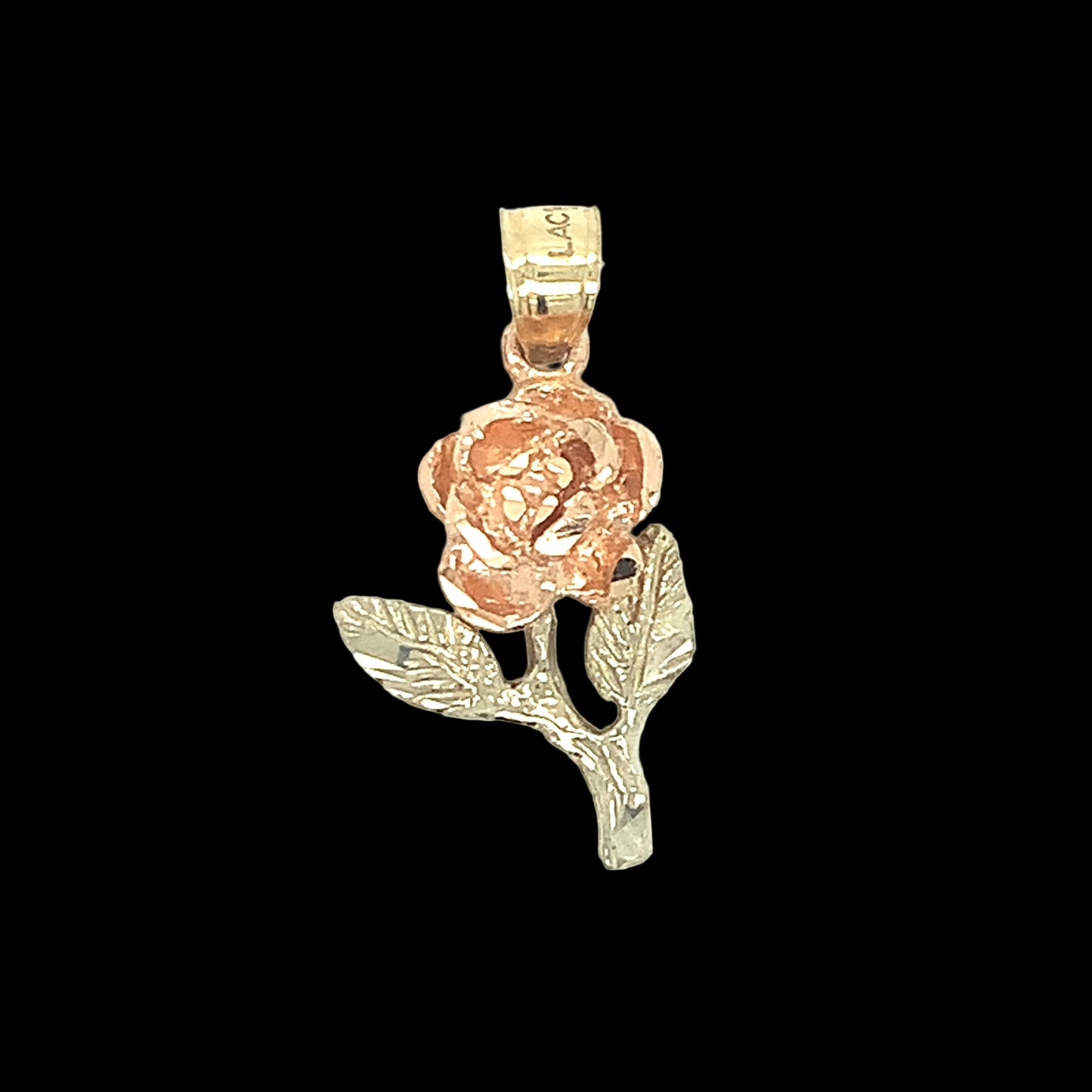 Small Two Tone Rose Pendant